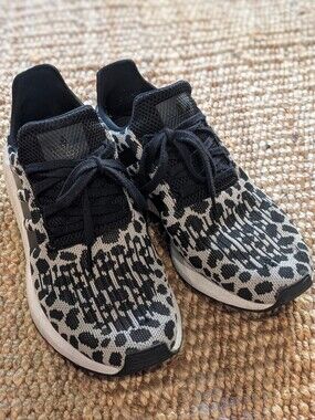 Adidas Black and White Leopard Sneakers